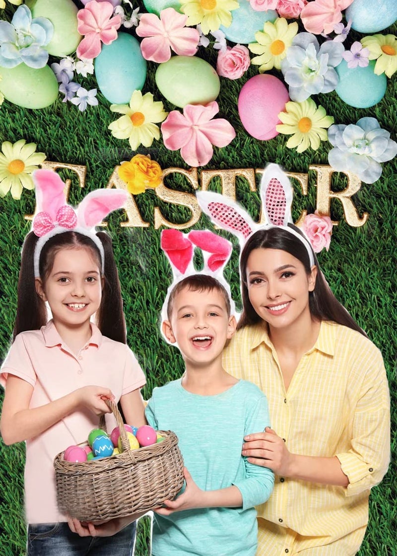 Dudaacvt 6x9ft Easter Backdrop Happy Easter Backdrops Easter Green Grass Colorful Eggs Backdrop Easter Party Decorations Banner - Image 4